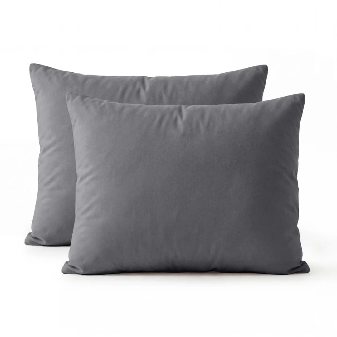 Kussenslopen Nina percal 2-pack Antraciet 60x70 cm