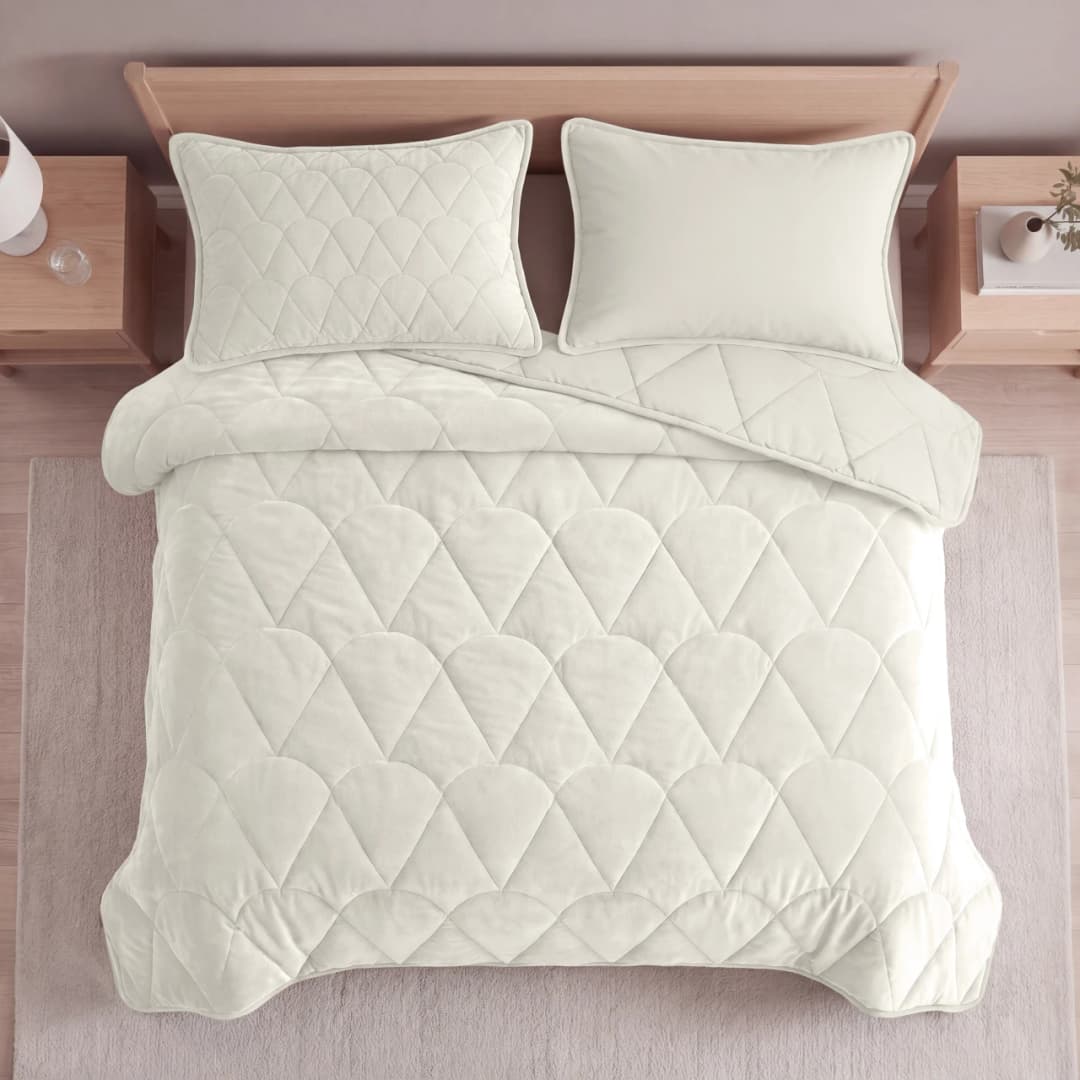 Wasbaar dekbed Vive velvet Beige 200x200 cm
