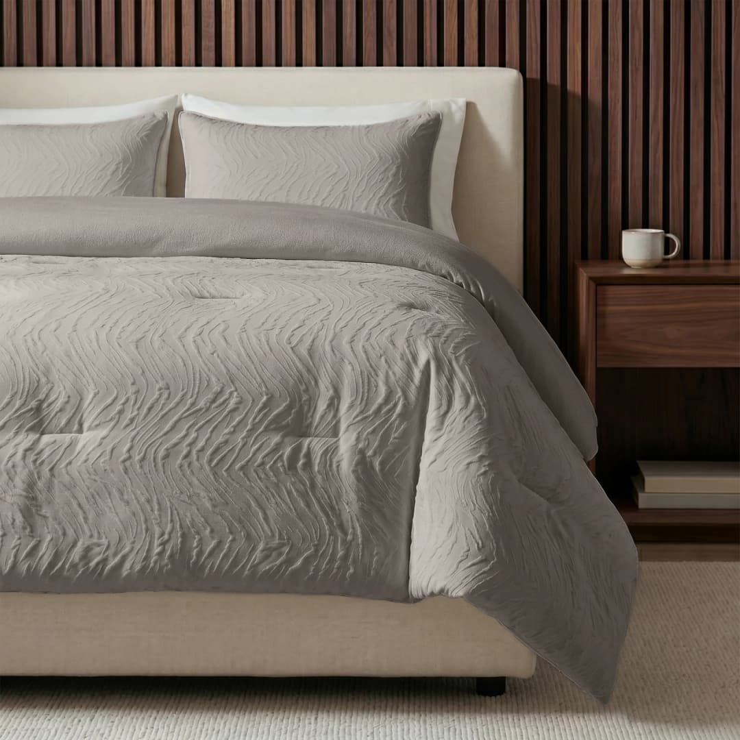 Wasbaar dekbed Salva Taupe 140x200 cm