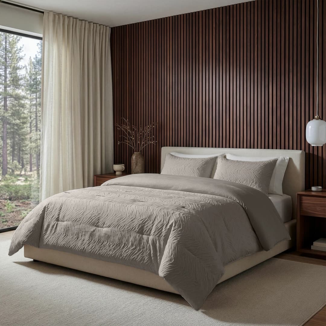 Wasbaar dekbed Salva Taupe 140x200 cm