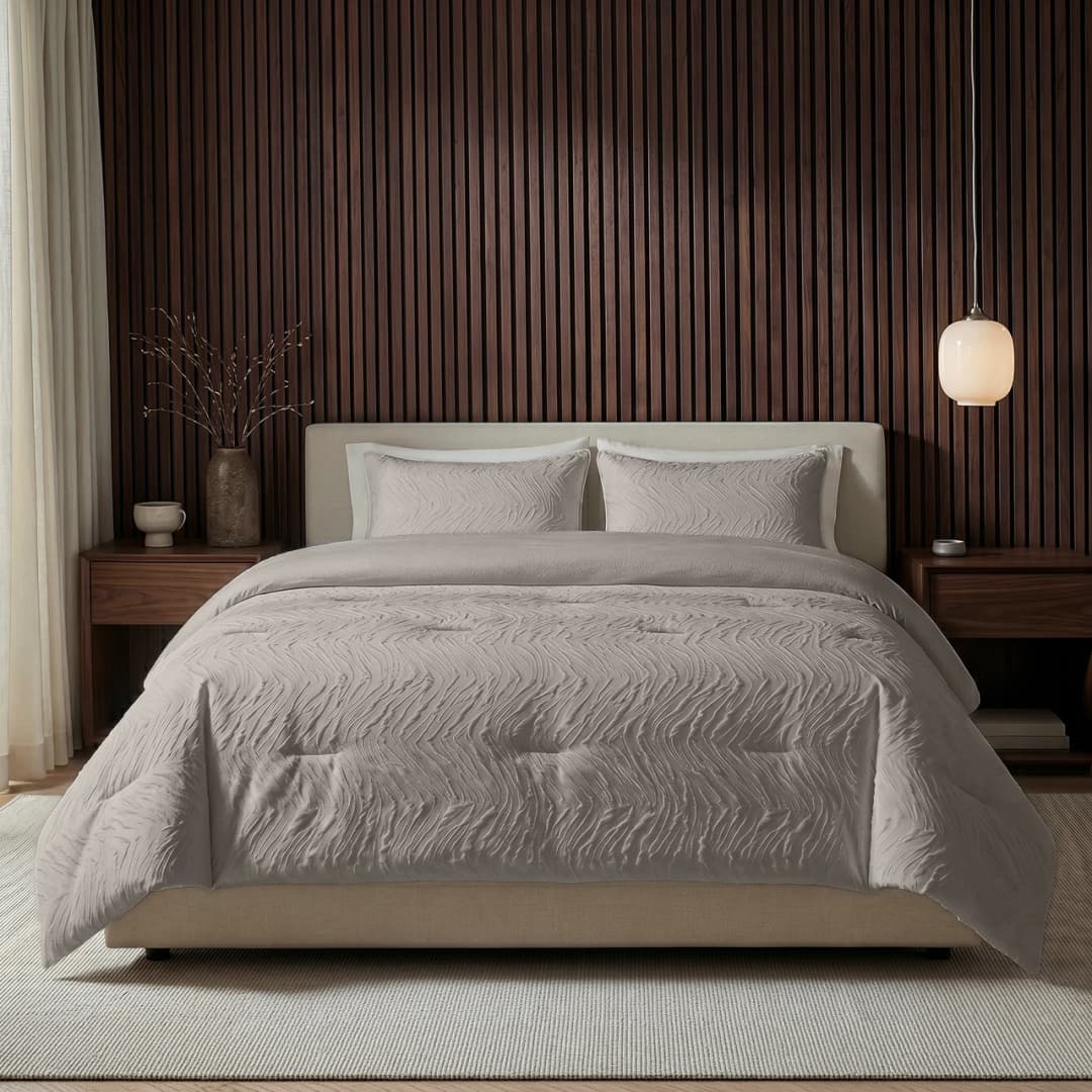 Wasbaar dekbed Salva Taupe 140x200 cm
