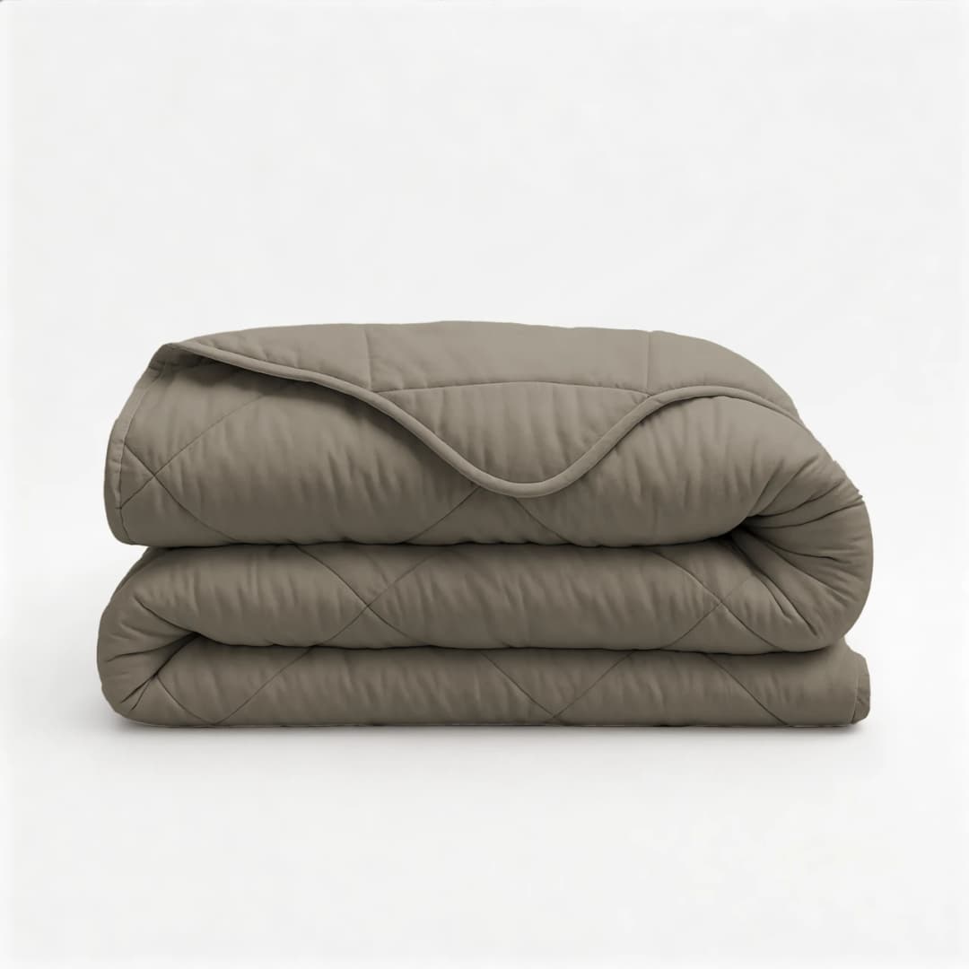 Wasbaar dekbed Lou uni Taupe/Grijs 140x200 cm