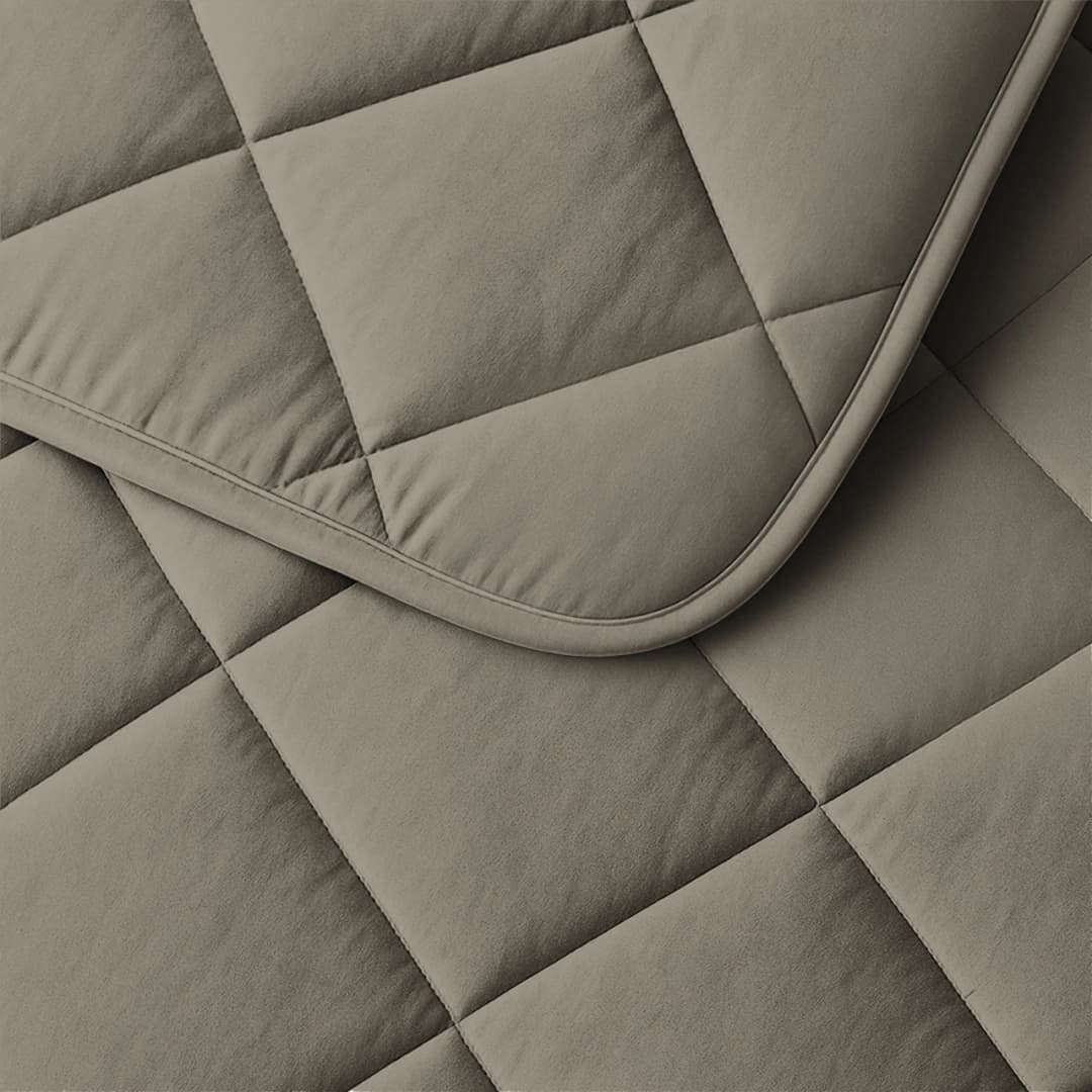 Wasbaar dekbed Lou uni Taupe/Grijs 140x200 cm