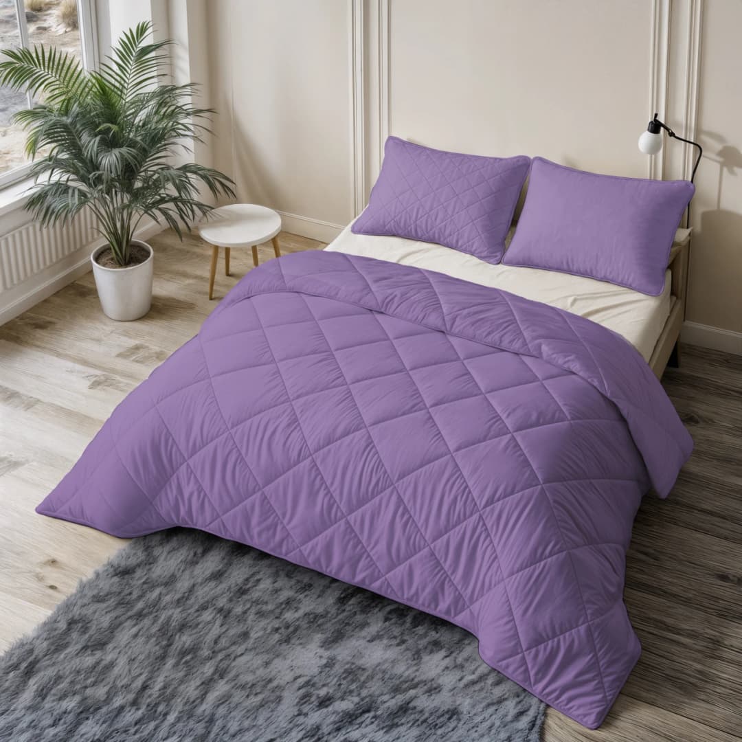 Wasbaar dekbed Lou uni Lavendel 140x200 cm