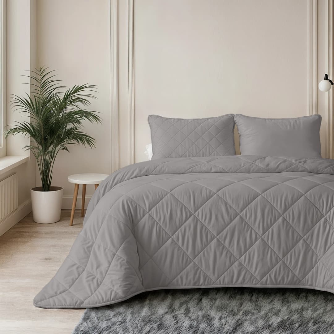 Wasbaar dekbed Lou uni Grijs 140x200 cm