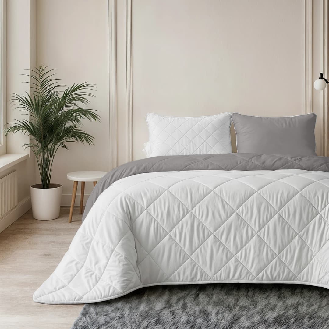 Wasbaar dekbed Lou uni Beige/Taupe-grijs 140x200 cm