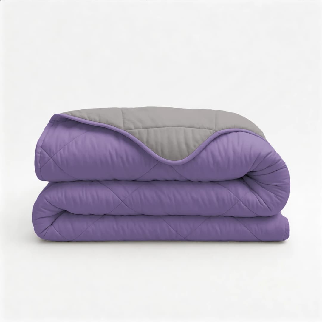 Wasbaar dekbed Lou uni Lavendel/Taupe-grijs 140x200 cm