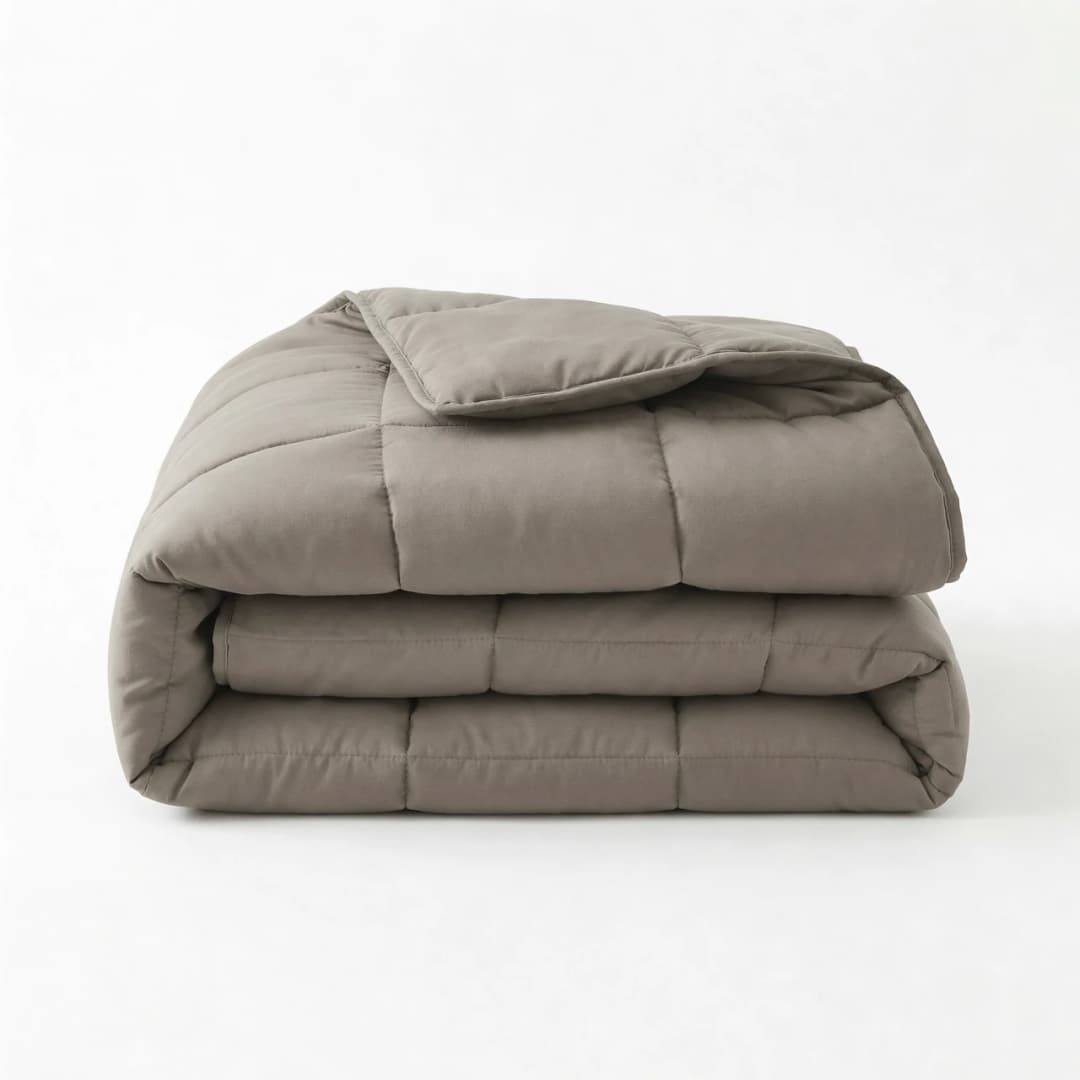 Wasbaar dekbed Nina percal katoen Taupe/Bruin 140x220 cm