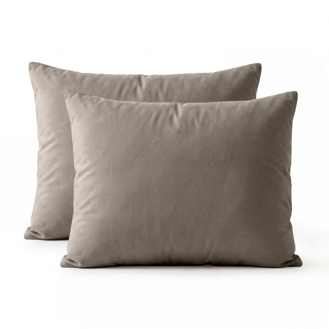 Kussenslopen Nina percal 2-pack Taupe/Bruin 60x70 cm