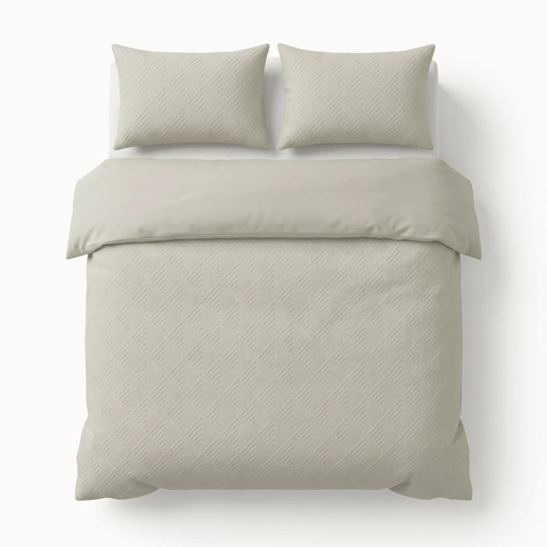 Dekbedovertrek Veer Creme 200x200/220 cm