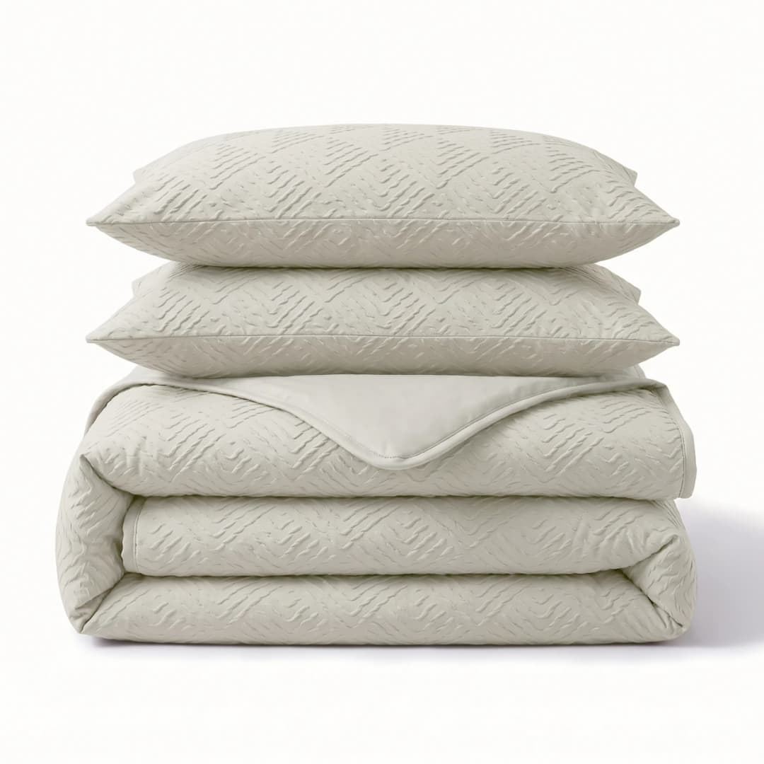 Dekbedovertrek Veer Creme 200x200/220 cm
